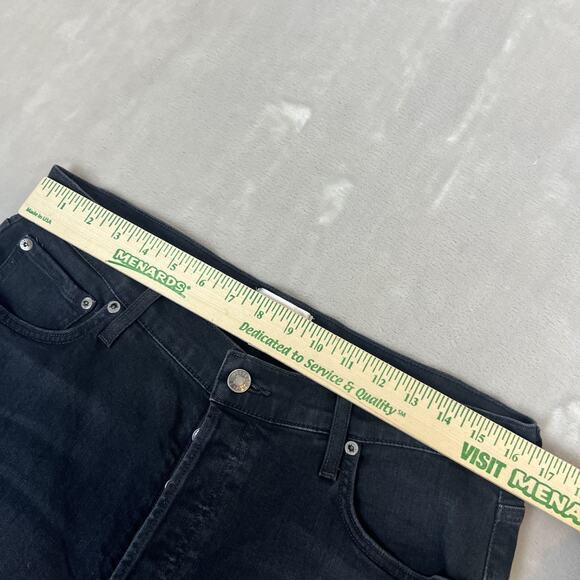 Agolde Jeans Womens 31 Black Denim Nico High Rise Slim Button Fly Stretch Preppy - Picture 6 of 11